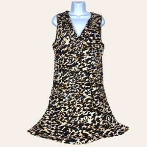Calvin Klein Empire Waist Leopard Print Dress Size 14W. Beautiful! Has P…